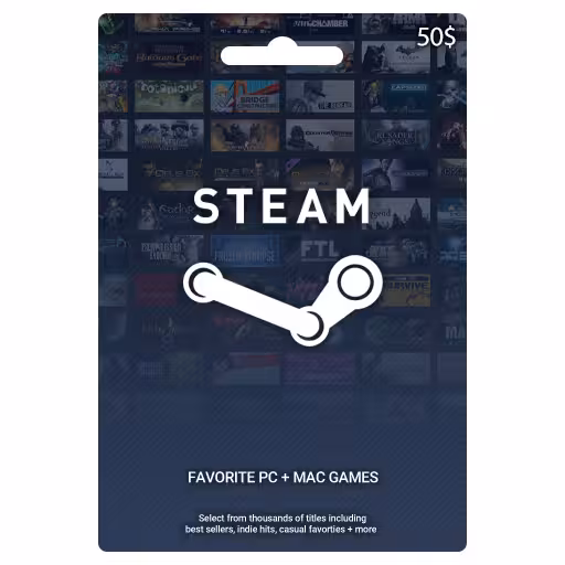 گیفت کارت 50$ استیم
