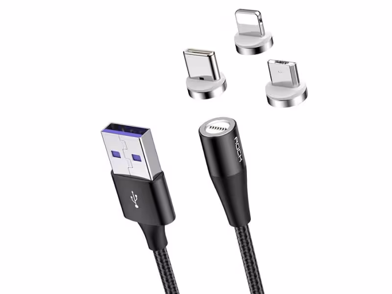 کابل شارژ فست سه سر آهنربایی راک Rock G1 Magnetic Cable Fast Charge 1m