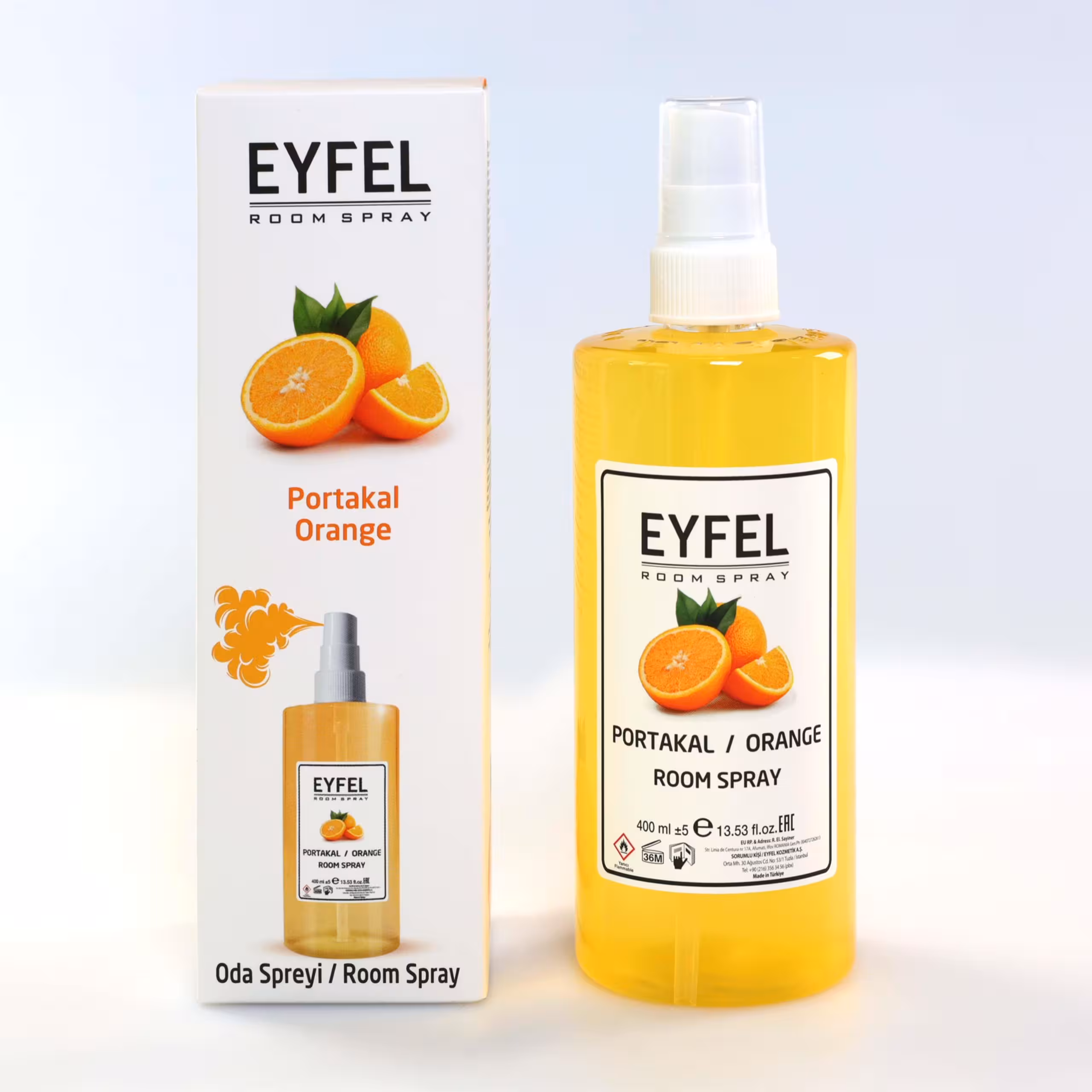 اسپری خوشبو کننده هوا ایفل اصل EYFEL مدل پرتقال orange حجم 400 میل