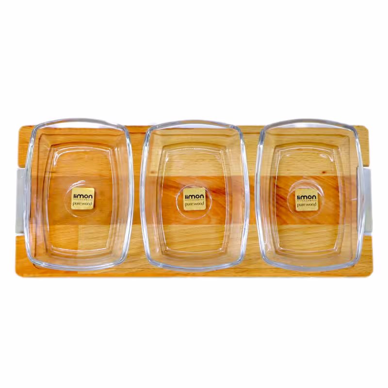 اردو خوری لیمون مدل پایه چوبی کد 2252 مجموعه 3 عددی
