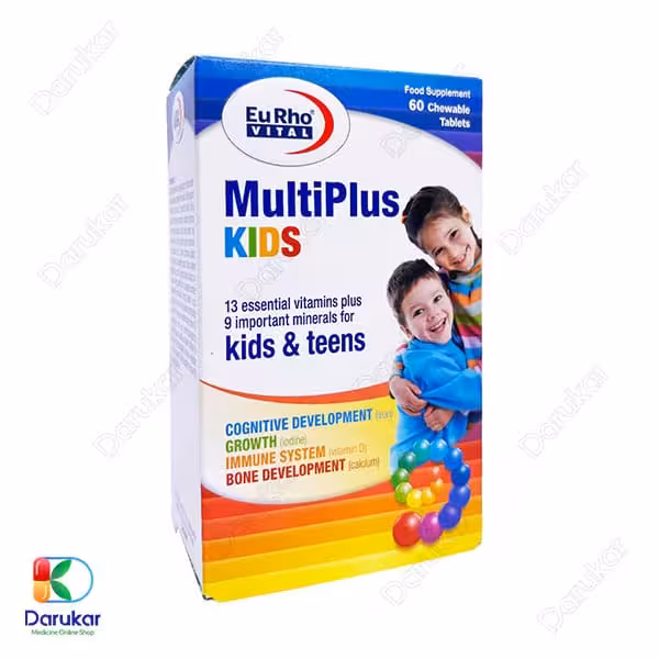قرص جویدنی مولتی پلاس کیدز یوروویتال 60 عدد