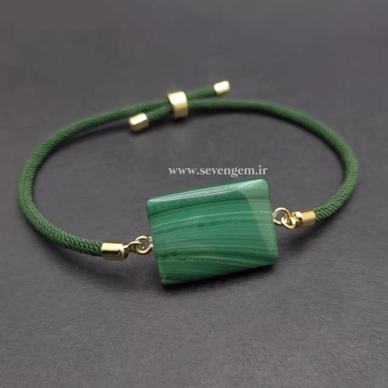 دستبند زنانه سنگ مالاگیت کنگو (کدA227)