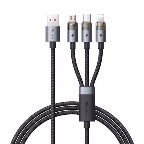 کابل سه سر مک دودو Mcdodo CA-7150 3 In 1 USB Data Cable توان 100 وات طول 1.2 متر