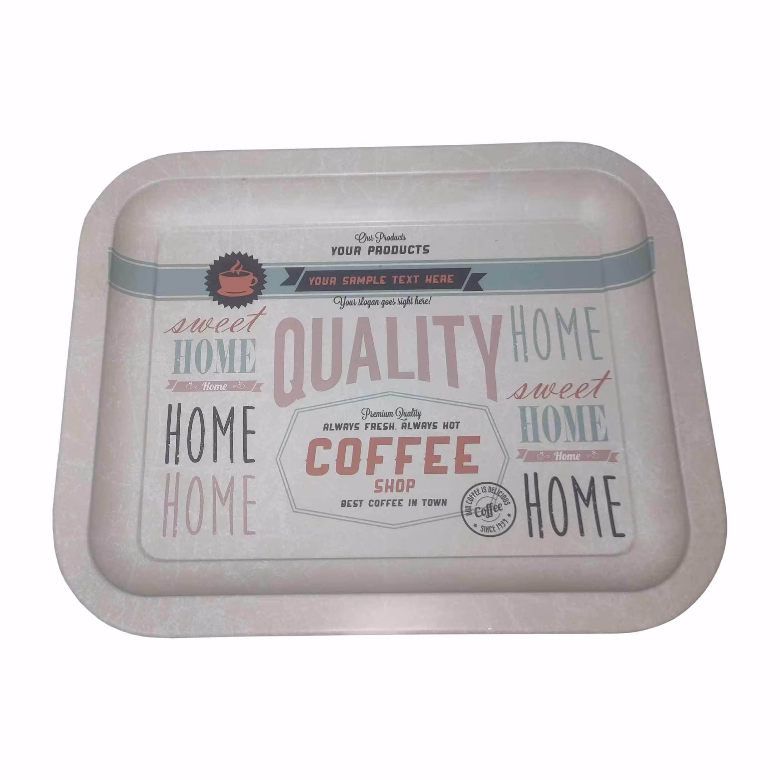 سینی مدل cafe سایز 20x16 سانتی متر کد 04