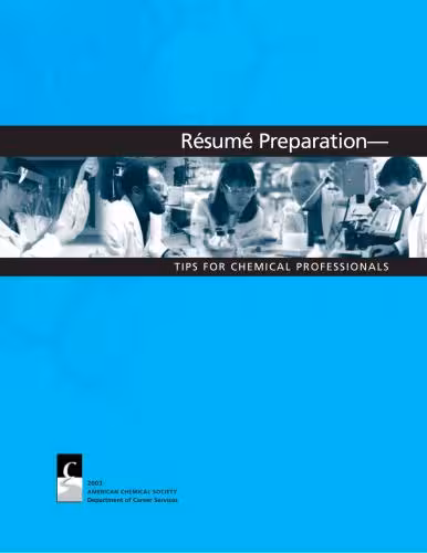 خرید و دانلود نسخه کامل کتاب Resume Preparation: Tips for Chemical Professionals
