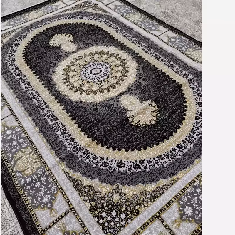 فرش ماشینی کاشان طرح صدرا سرمه ای بی سی اف 9متری(باارسال رایگان)