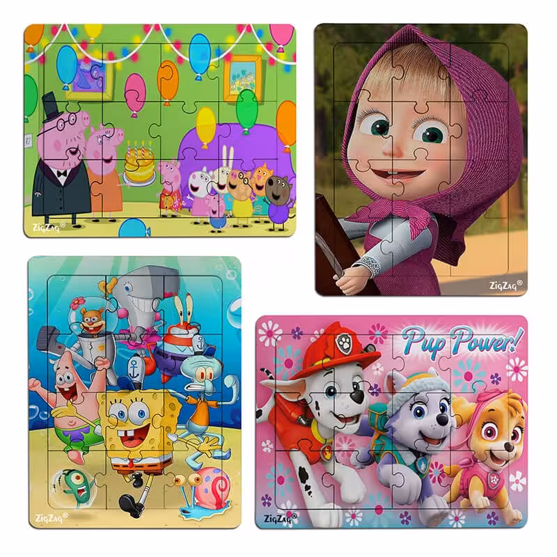 خرید و قیمت پازل چوبی 12 تکه مجموعه 4 عددی کد 1006