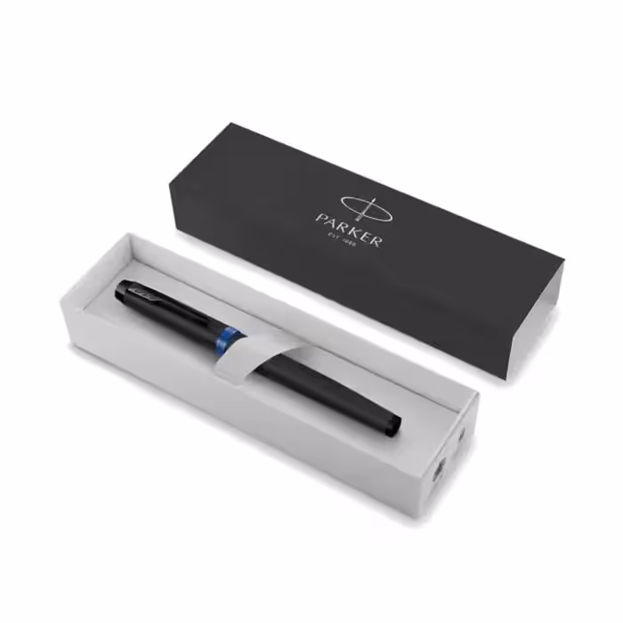 خودنویس پارکر IM مشکی مات حلقه آبی - Parker IM Marine Blue Vibrant Rings Fountain Pen