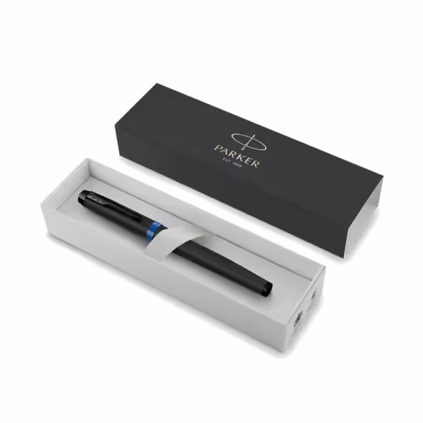 خودنویس پارکر IM مشکی مات حلقه آبی - Parker IM Marine Blue Vibrant Rings Fountain Pen