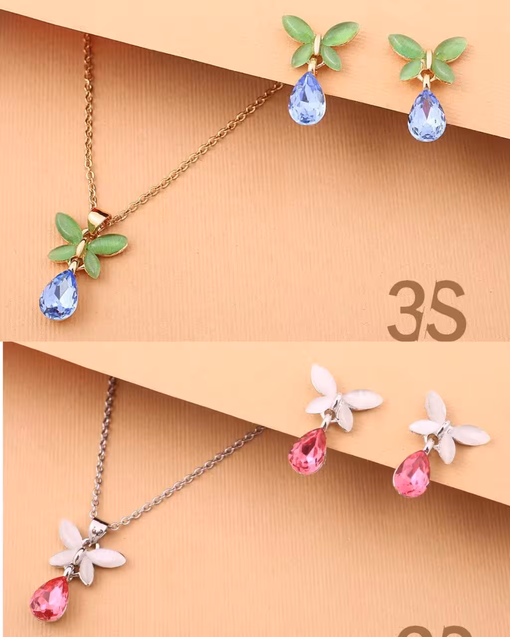 نیمست استیل زنانه پروانه با سنگ اوپال 195220280