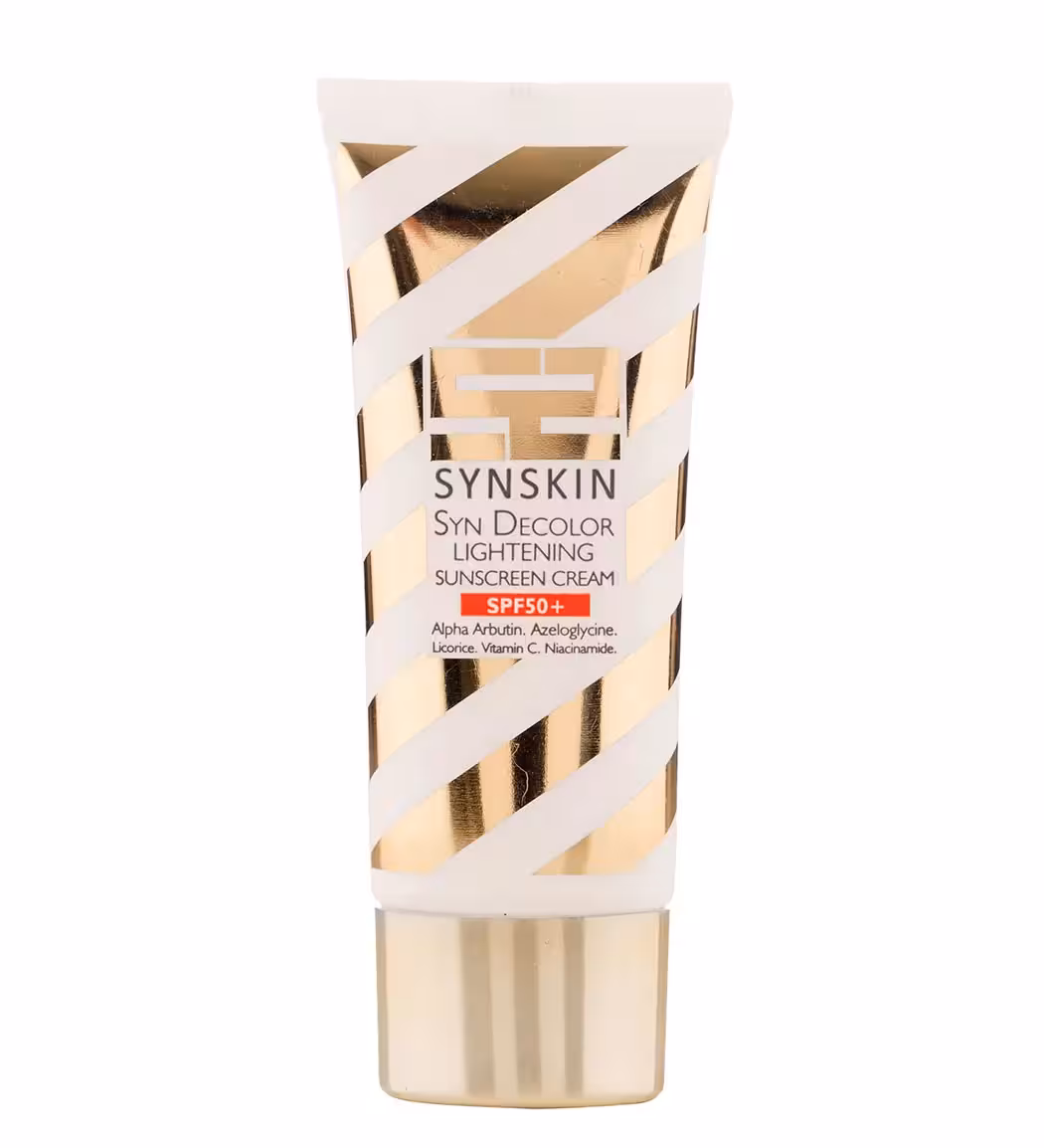 کرم ژل ضد آفتاب روشنکننده بیرنگ پوست ساین دیکالر   SPF50 ساین اسکین 40 گرم SynSkin