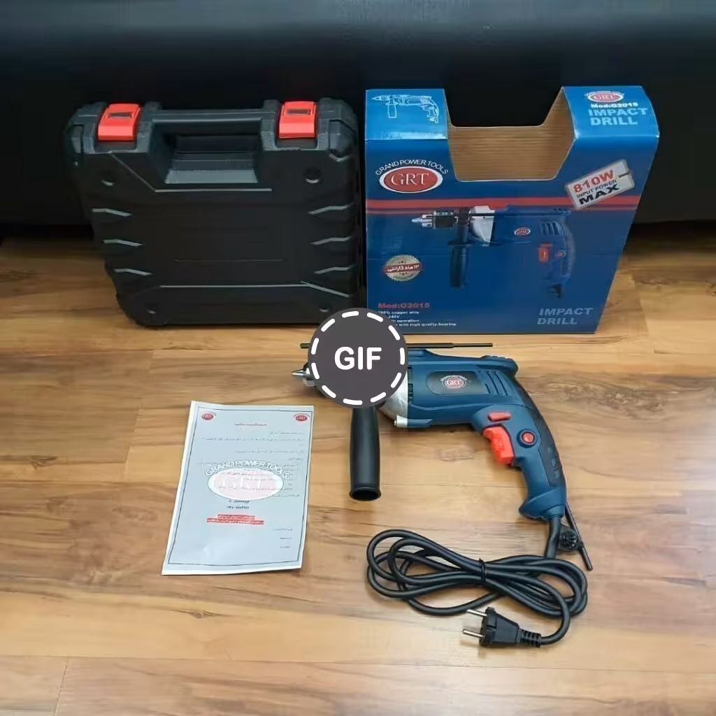 دریل 13 چکشی نیم تنه فلزی کیفی GRT مدل 2015