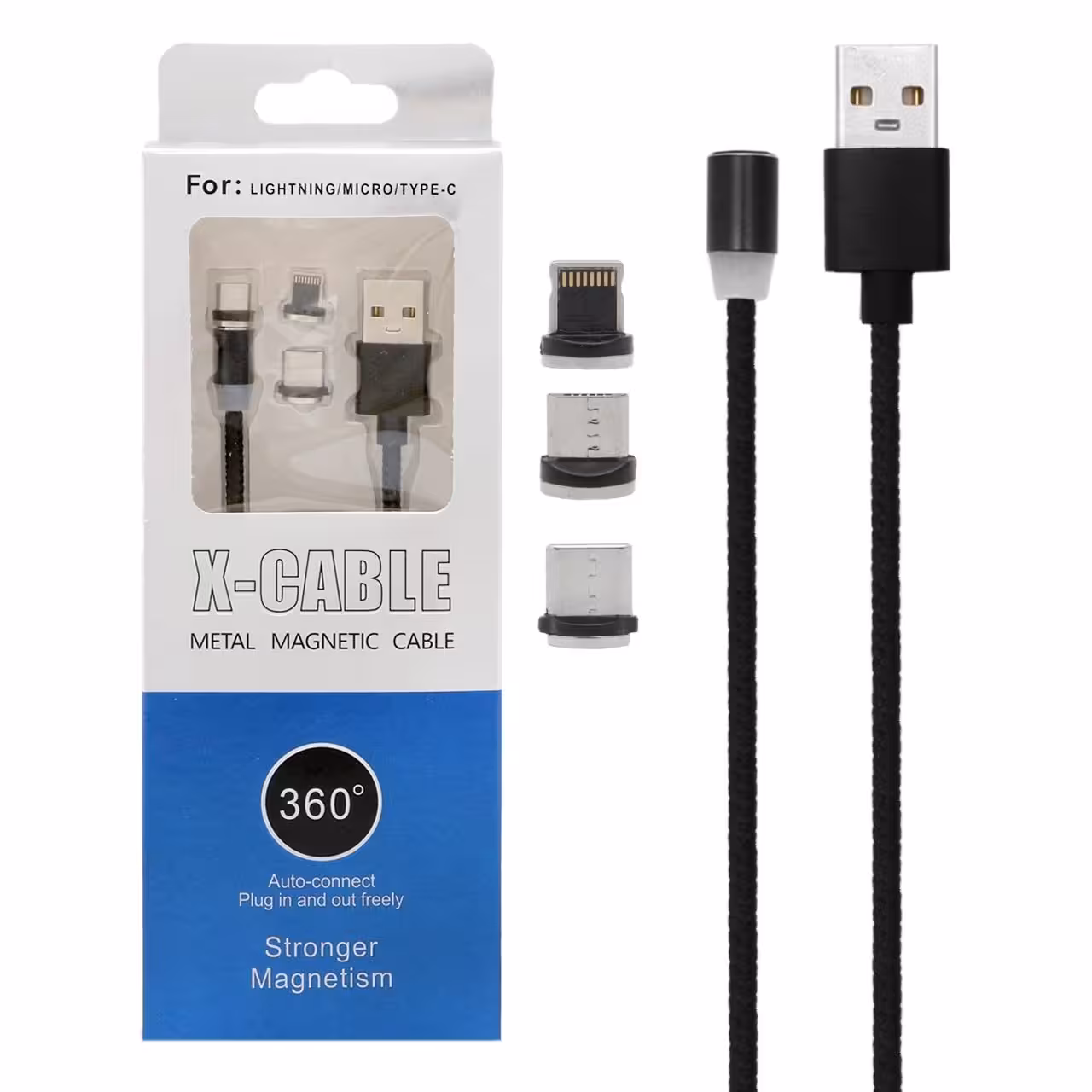 کابل شارژ مگنتی سه کاره مدل X_cable کنفی