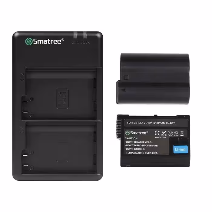 کیت شارژر دوقلو USB باتری دوربین نیکون اسماتری مدل EN-El15