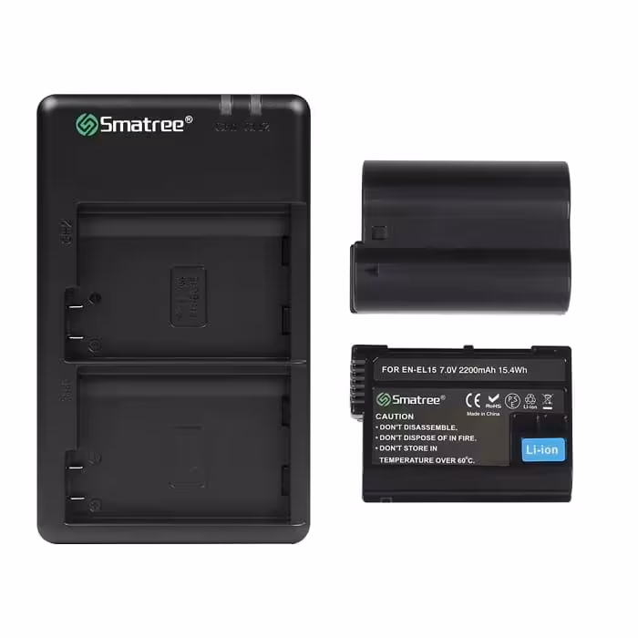 کیت شارژر دوقلو USB باتری دوربین نیکون اسماتری مدل EN-El15