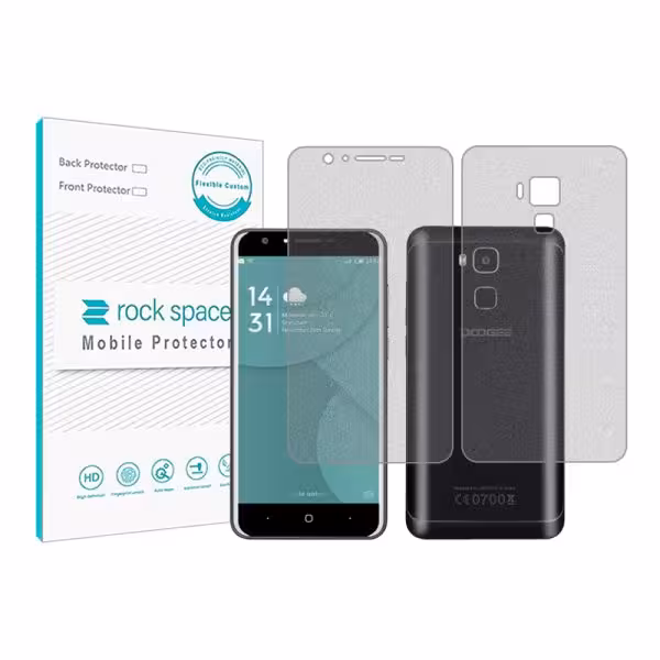 گلس صفحه نمایش و پشت گوشی دوجی Y6 مدل نانو هیدروژل گیمینگ برند راک اسپیس کد SS