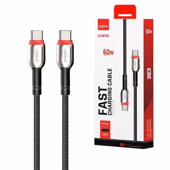کابل تایپ سی (C-Type) هیسکا (HISKA) طول 1.2 متر مدل 881AC-LX