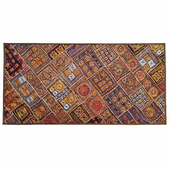 رومیزی مستطیل بزرگ سوزن دوزی گلابتون کد MOSBO7 نفیس آستردار