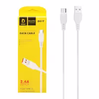 کابل شارژ فست DENMEN Type C مدل D01T پک دار- سفید
