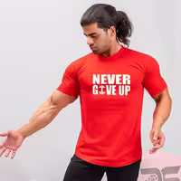 تیشرت (پولوشرت) ورزشی بدنسازی NEVER GIVE UP