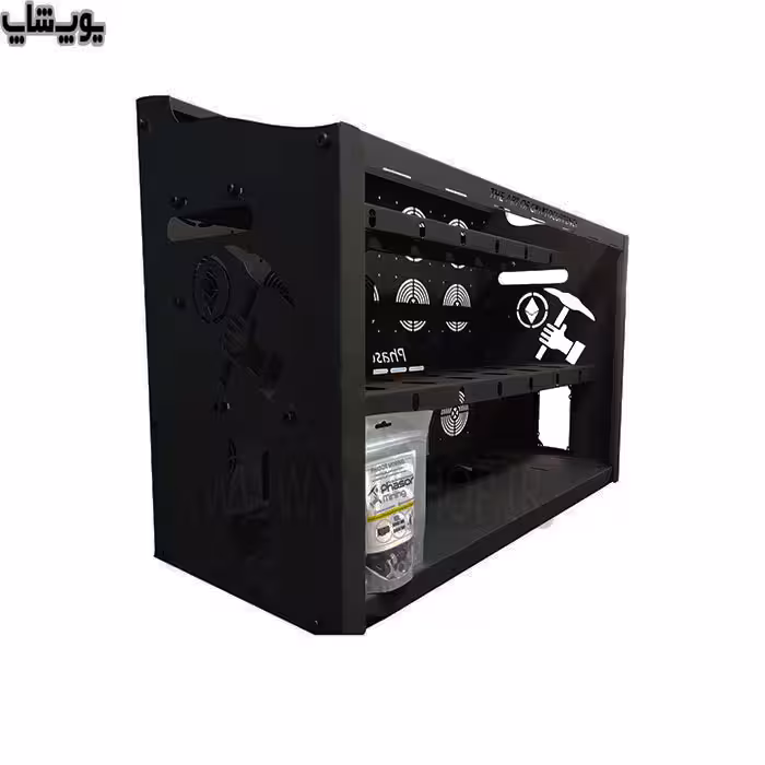 شاسی ریگ ماینینگ 14 کارتی 2 طبقه با قابلیت نصب کولینگ فن PH-M