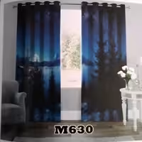 پرده چاپی پانچ دو قواره  طرح منظره کد m630