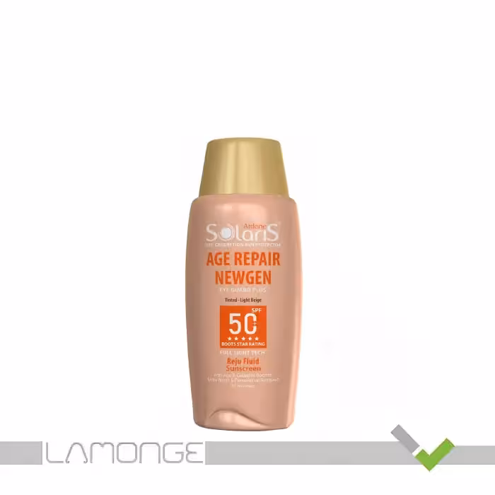 فلوئید ضد آفتاب SPF50 رنگی آردن سولاریس مدل Age Repair Newgen حجم 75 میلی لیتر