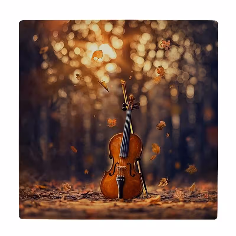 زیر لیوانی طرح ویولن در جنگل کد 5768000_4024
