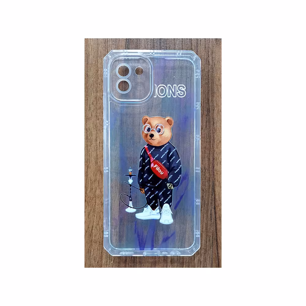 قاب ژله ای شفاف محافظ لنز دار مدل تدی موبایل سامسونگ A03