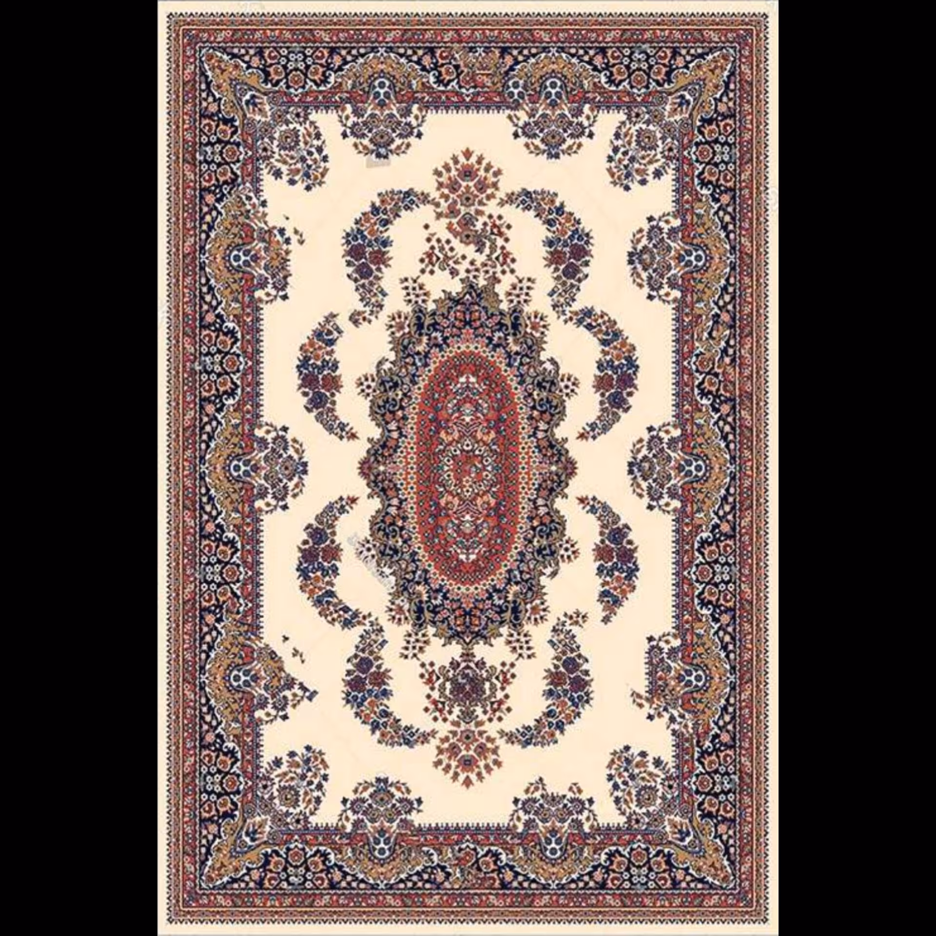 فرشینه مدرن مخمل هازان 4متری پشت استپ دار، طرح سنتی مناسب برای سالن پذیرایی و اتاق خواب( کد h113)