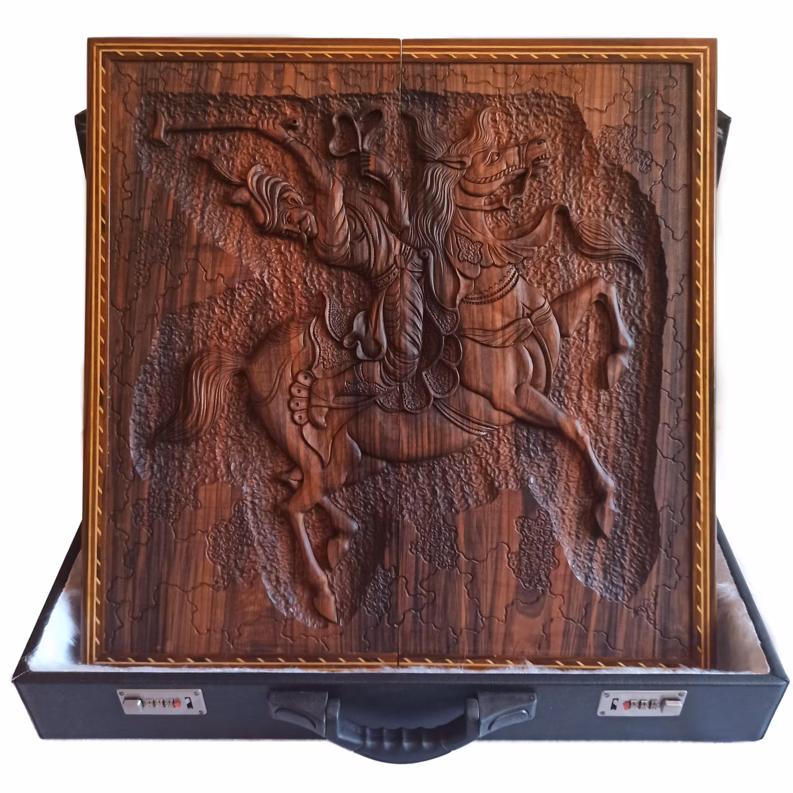 تخته نرد معرق منبت چوبی طرح چوگان کد 101923