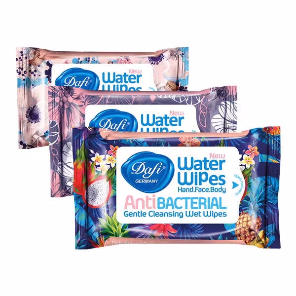 دستمال مرطوب پاک کننده دست و صورت 12 برگ دافی | فروش عمده