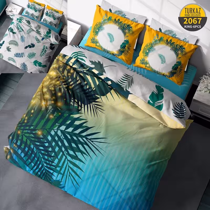 سرویس روتختی طرح استوایی برند Turkaz دو نفره  کد 2067