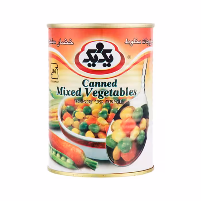 کنسرو سبزیجات مخلوط یک و یک 420 گرمی