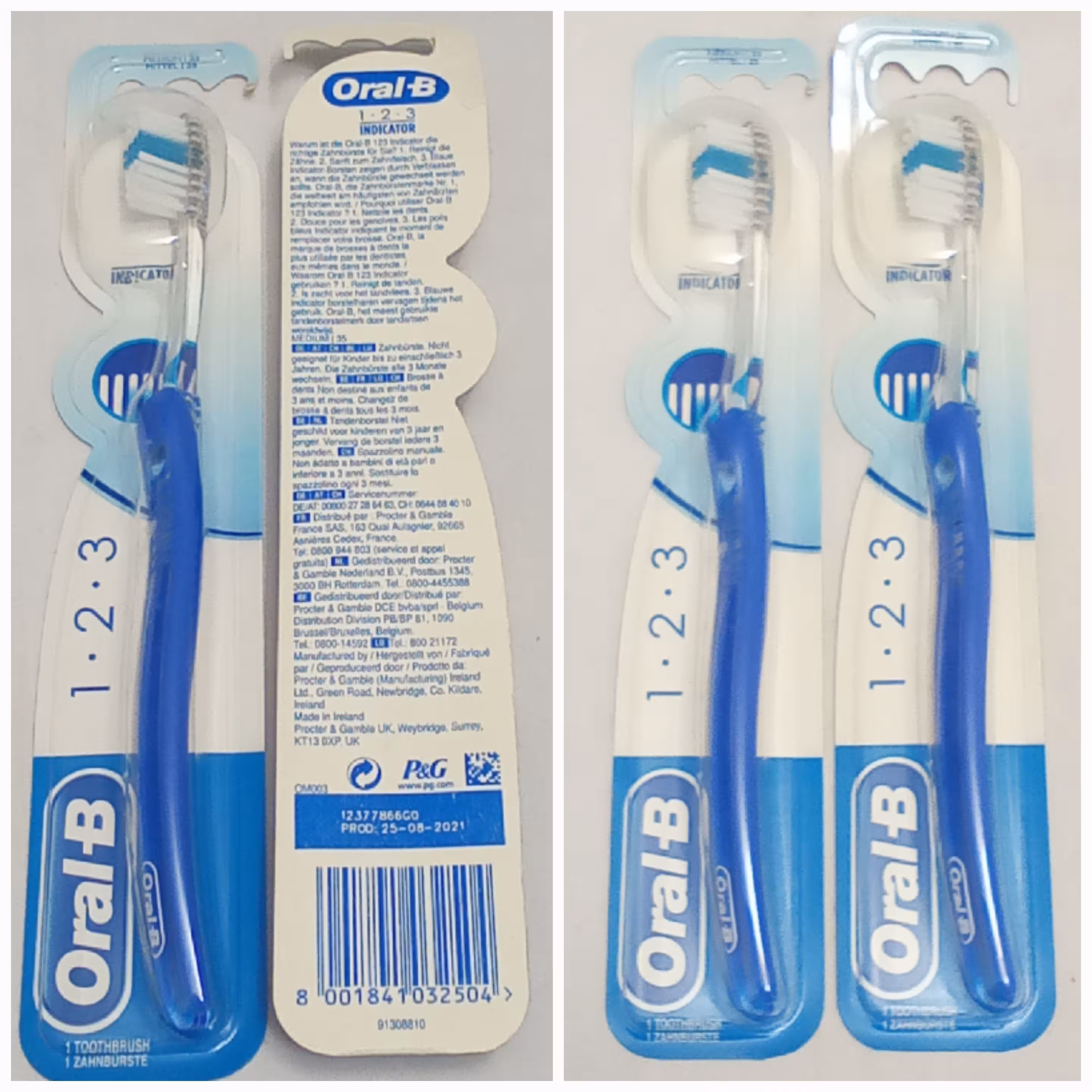 مسواک اورال بی مدل 3 2 1 بارکد و سفارش ایتالیا 2عدد