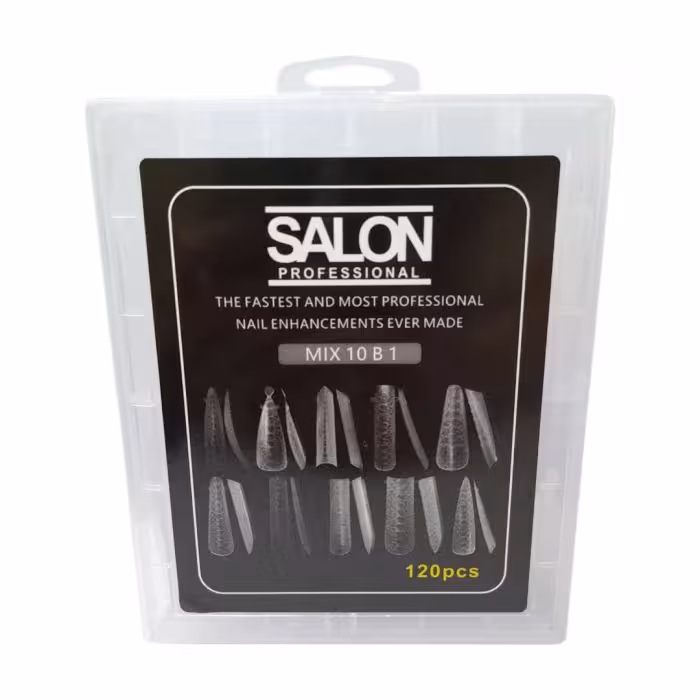 قالب موقت کاشت ژل ناخن میکس 10 طرح 120 عددی سالن Salon