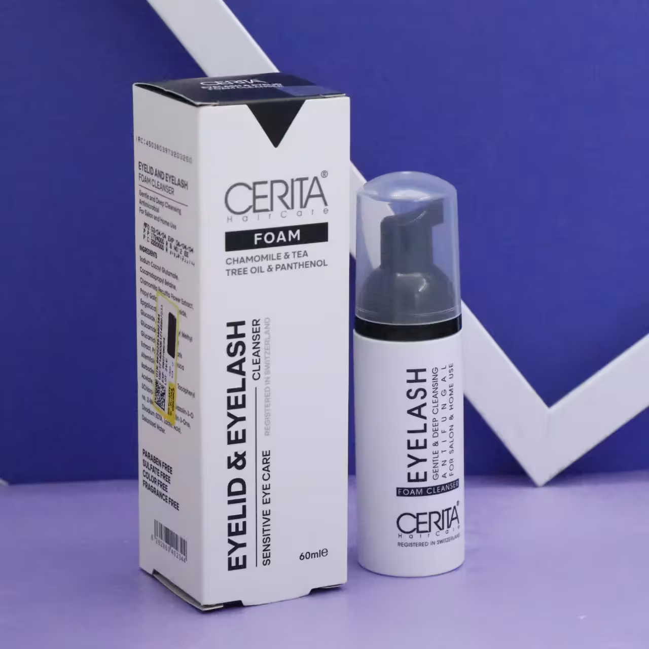 شامپو فوم شست وشوی پلک و مژه 60 میل سریتا CERITA کد 92220