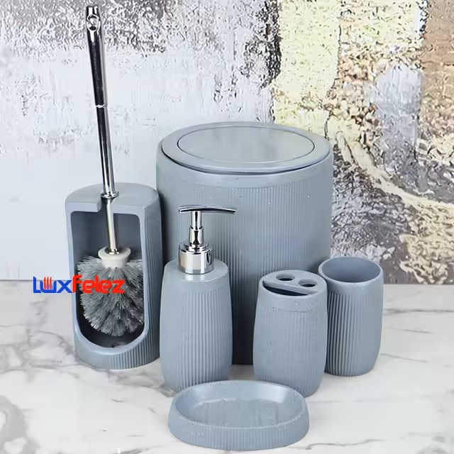 ست سرویس بهداشتی رزین راحیل کد 1704 شش پارچه