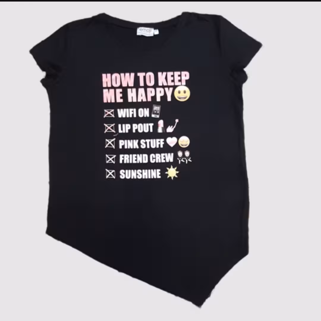 تیشرت نخی مشکی ایموجی