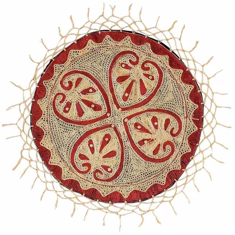 رومیزی عسلی سوزن دوزی مدل قلاب دوزی کد GE1