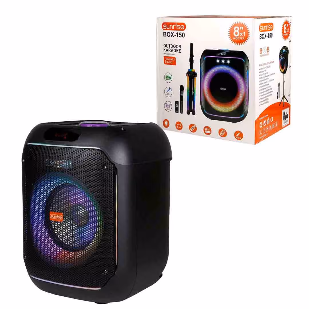 اسپیکر پارتی باکس   Party Box    مدل   Sunrise   BOX-150    ( گارانتی تست 48 ساعته )6 ماه گارانتی