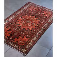 فرش دستبافت دو و نیم متری امیرخیز مدل روستایی بافت تفرش