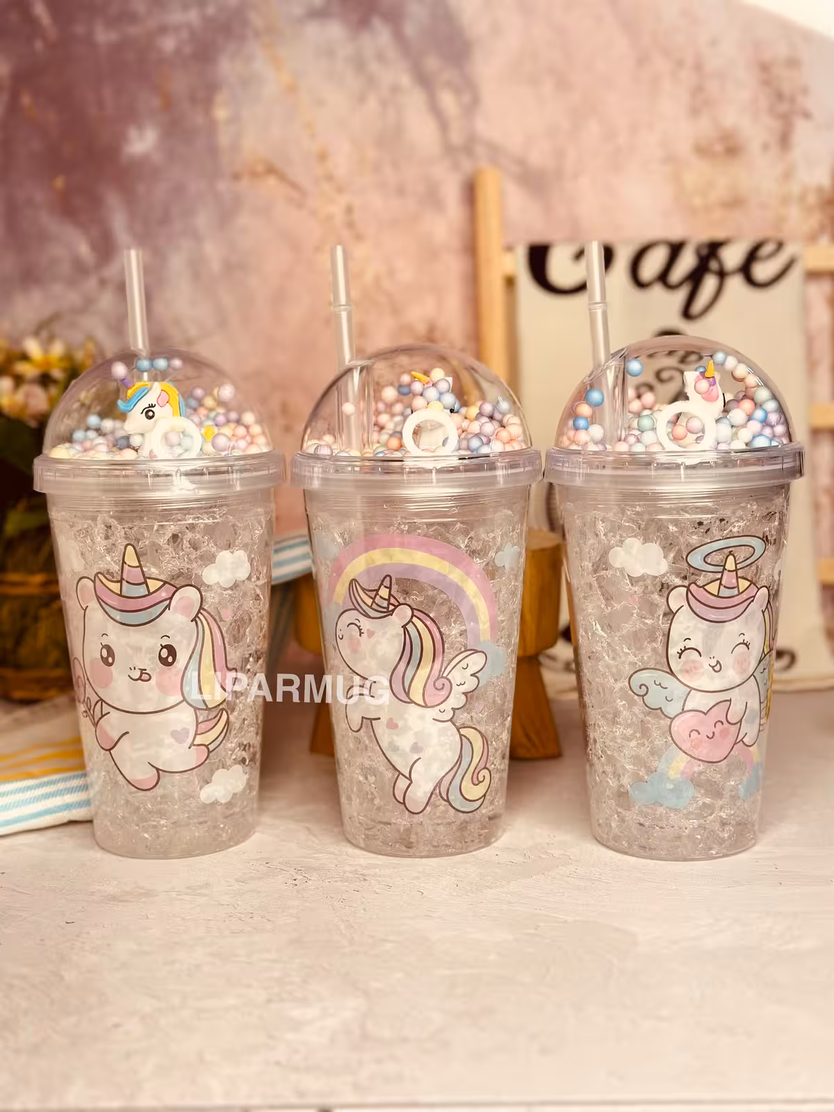 اسموتی ژل دار طرح یونیکرن سفید کد 3548