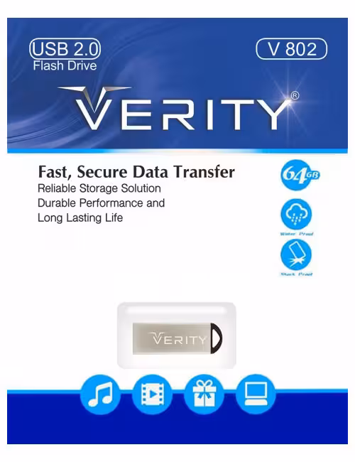 فلش مموری فلزی وریتی مدل V802 ظرفیت 64 گیگابایت
