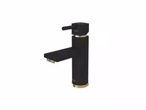 شیر روشویی ثابت شودر مدل یونیک پلاس مشکی طلا