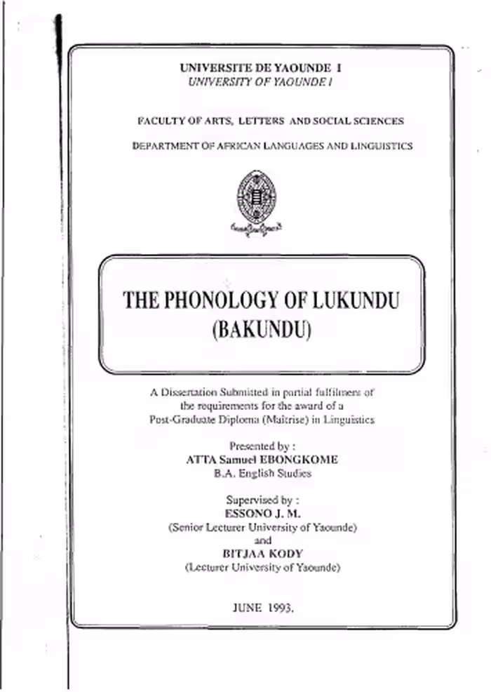 خرید و دانلود نسخه کامل کتاب The phonology of Lukundu (Bakundu)