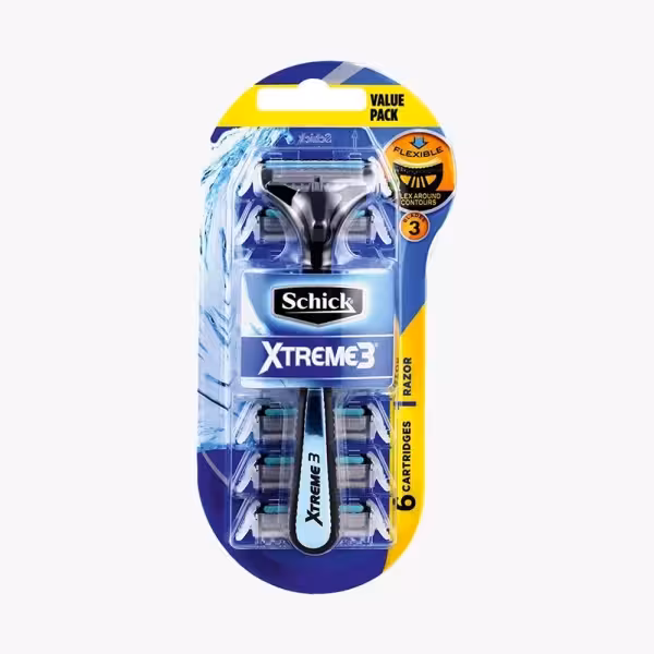 تیغ اصلاح مردانه شیک مدل XTREME3 به همراه 6 تیغ یدک