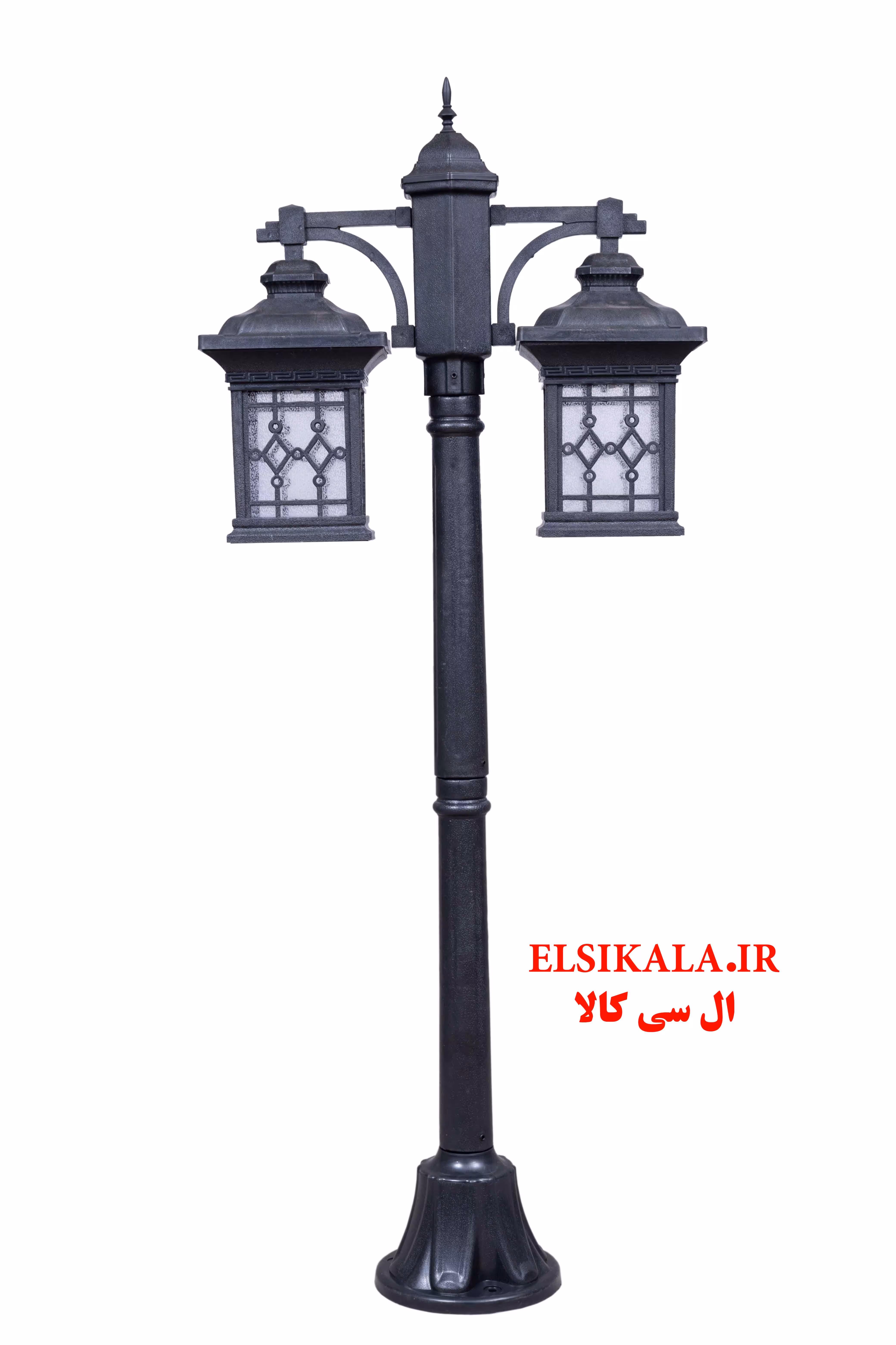 چراغ حیاطی مدل سهند دو شعله مشکی سفید با پایه و بدون پایه
