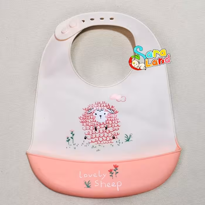 پیشبند سیلیکونی نوزاد طرح گوسفند