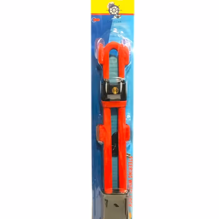 قفل فرمان دوبل دسته دار captain lock رنگ قرمز